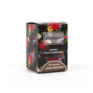 Eyebrow henna Light brown color, 30 capsules, big jar Matreshka