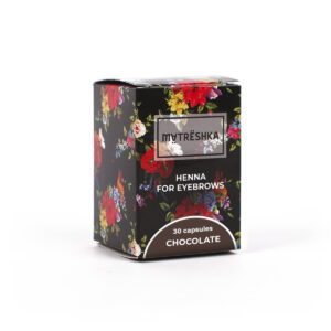 Eyebrow henna Chocolate, 30 capsules, big jar Matreshka