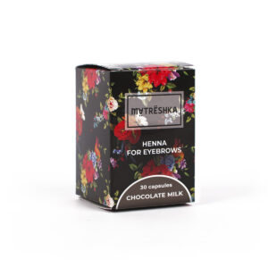Eyebrow henna Chocolate milk, 30 capsules, big jar Matreshka